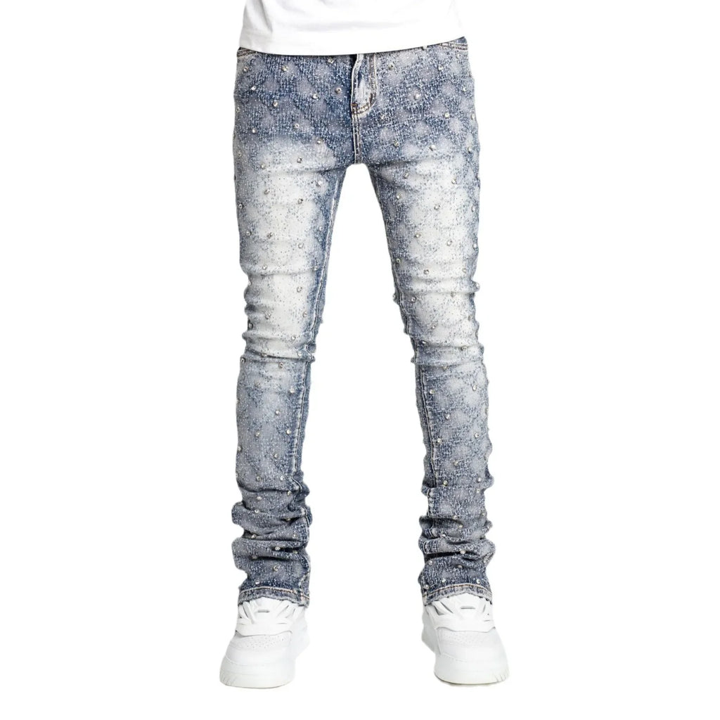 Jeans Streetwear Premium – Pierna Recta con Detalles de Perlas