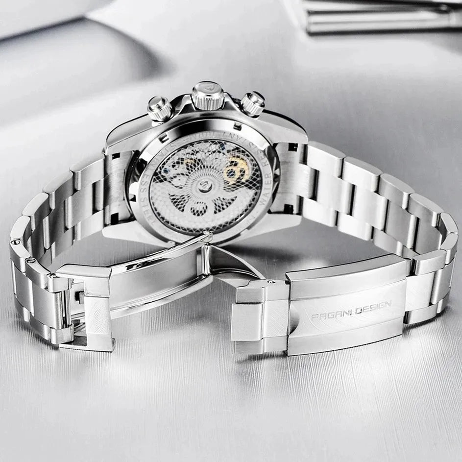 PAGANI Design – Reloj Automático Skeleton Rainbow | Cristal de Zafiro