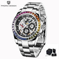 PAGANI Design – Reloj Automático Skeleton Rainbow | Cristal de Zafiro